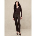 Mid-Rise Bootcut Vegan Leather Pant