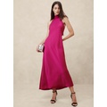 Silky Open-Back Maxi Dress