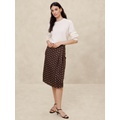 Silky Twill Wrap Midi Skirt