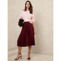 Silky Pleated Midi Skirt