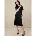 Soft Touch Scuba Seamed Midi Dress