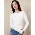 Soft Stretch Boat-Neck T-Shirt