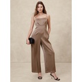 Strappy Satin Jumpsuit