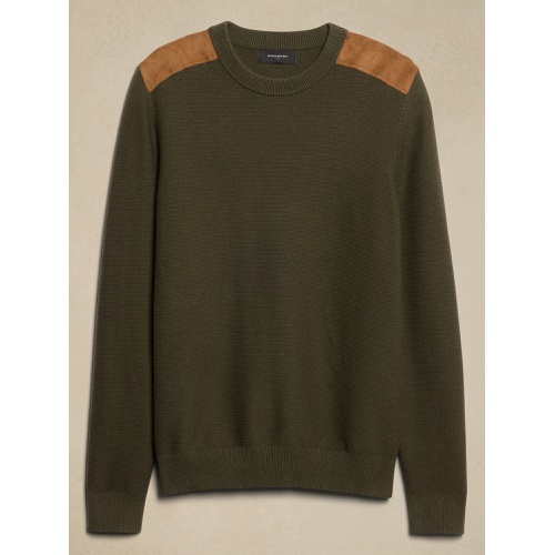 바나나리퍼블릭 Vegan Suede Patch Sweater