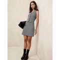 Wool-Blend Houndstooth Mini Skirt