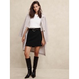 Double Weave Slit Mini Skirt