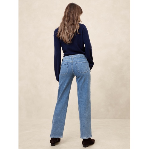 바나나리퍼블릭 Mid-Rise Straight Pintuck Jean