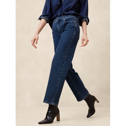 바나나리퍼블릭 Mid-Rise Straight Pintuck Jean