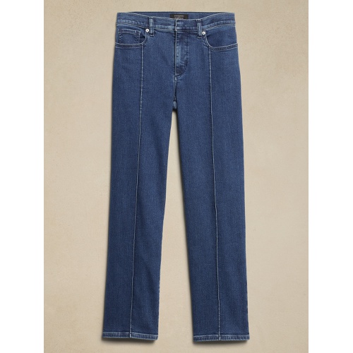 바나나리퍼블릭 Mid-Rise Straight Pintuck Jean