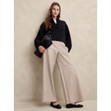 Vegan Leather Wide-Leg Pull-On Pant