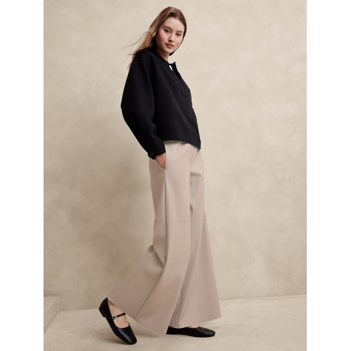 바나나리퍼블릭 Vegan Leather Wide-Leg Pull-On Pant