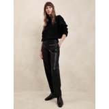 Straight Vegan Leather Trouser