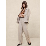 Straight Wool-Blend Herringbone Trouser