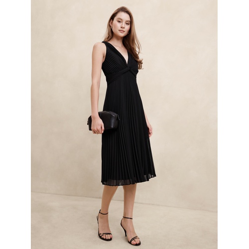 바나나리퍼블릭 Chiffon Pleated Midi Dress