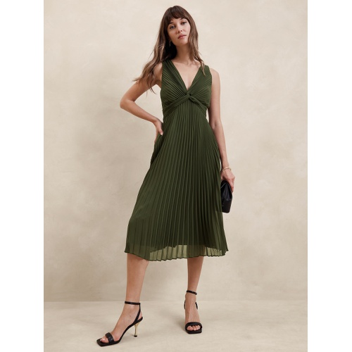 바나나리퍼블릭 Chiffon Pleated Midi Dress