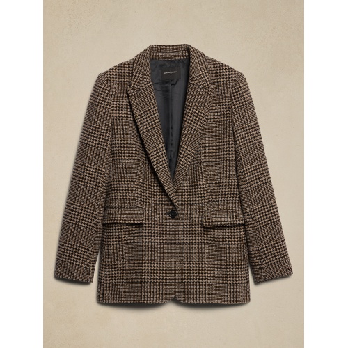 바나나리퍼블릭 Wool-Blend Plaid Blazer