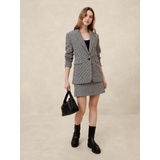 Wool-Blend Houndstooth Blazer