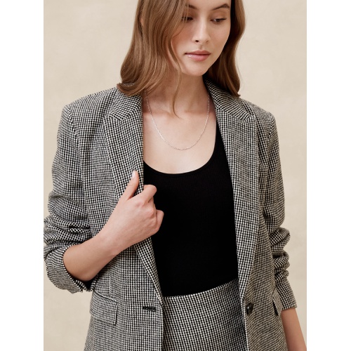 바나나리퍼블릭 Wool-Blend Houndstooth Blazer