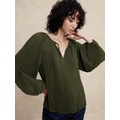 Keyhole Pleated Blouse