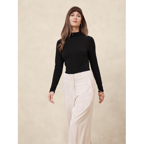 바나나리퍼블릭 Tissue Rayon Mock-Neck Top