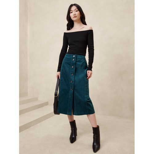 바나나리퍼블릭 Corduroy Midi Skirt