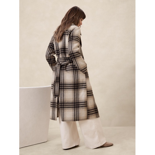 바나나리퍼블릭 Double Face Wool-Blend Wrap Coat