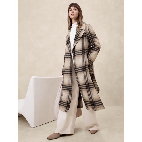 바나나리퍼블릭 Double Face Wool-Blend Wrap Coat