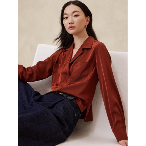 바나나리퍼블릭 Silky Popover Blouse