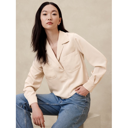 바나나리퍼블릭 Silky Popover Blouse