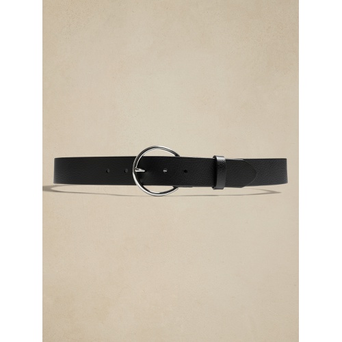 바나나리퍼블릭 Pebbled Leather Round Buckle Belt