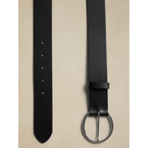 바나나리퍼블릭 Pebbled Leather Round Buckle Belt