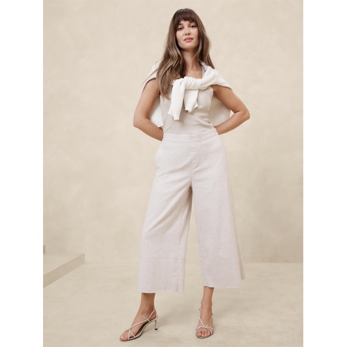 바나나리퍼블릭 Linen-Blend Easy Wide-Leg Cropped Pant