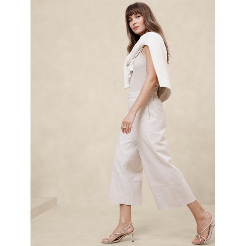 바나나리퍼블릭 Linen-Blend Easy Wide-Leg Cropped Pant