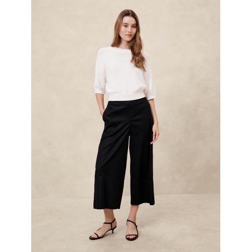 바나나리퍼블릭 Linen-Blend Easy Wide-Leg Cropped Pant