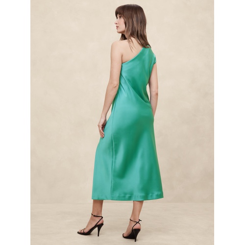 바나나리퍼블릭 Satin One-Shoulder Midi Dress