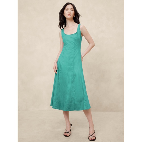 바나나리퍼블릭 Linen-Blend Midi Dress