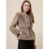 Faux Fur Tie-Waist Jacket