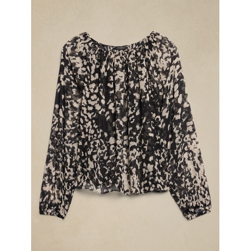 바나나리퍼블릭 Chiffon Volume-Sleeve Blouse