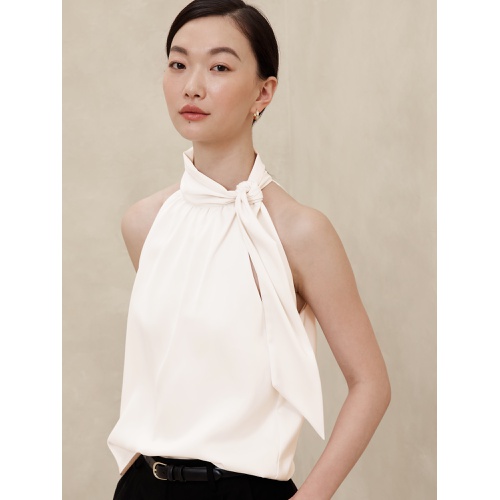 바나나리퍼블릭 Halter Tie-Neck Blouse