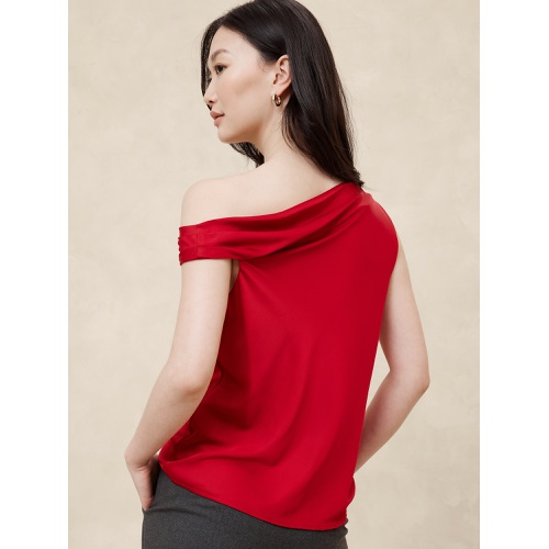 바나나리퍼블릭 Off-Shoulder Satin Blouse