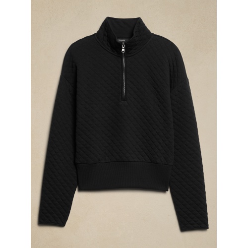 바나나리퍼블릭 Quilted Quarter-Zip Sweatshirt