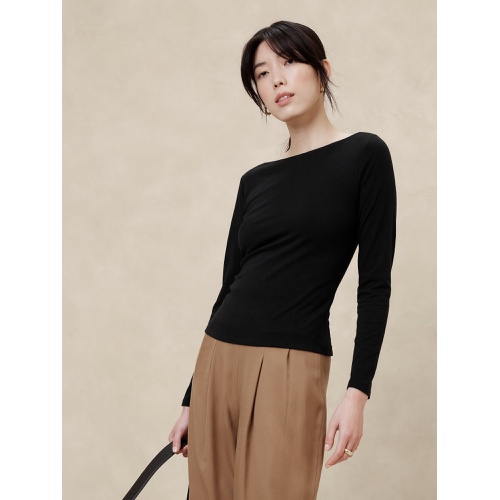 바나나리퍼블릭 Soft Stretch Boat-Neck T-Shirt