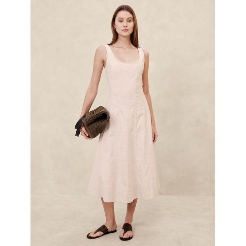 바나나리퍼블릭 Linen-Blend Midi Dress