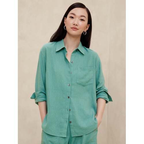 바나나리퍼블릭 Classic Linen-Blend Shirt