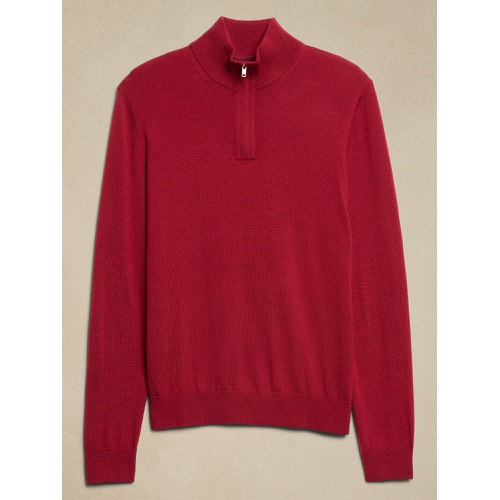 바나나리퍼블릭 Merino Wool Quarter-Zip Sweater