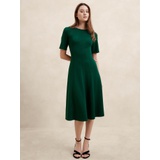 Soft Touch Scuba Seamed Midi Dress