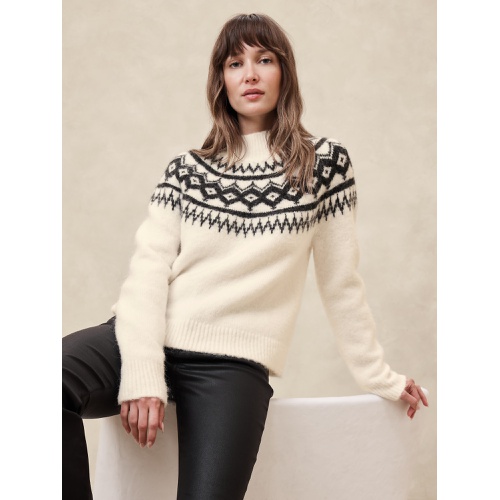 바나나리퍼블릭 Fuzzy Mock-Neck Sweater