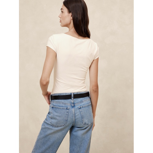 바나나리퍼블릭 Soft Stretch Square-Neck T-Shirt