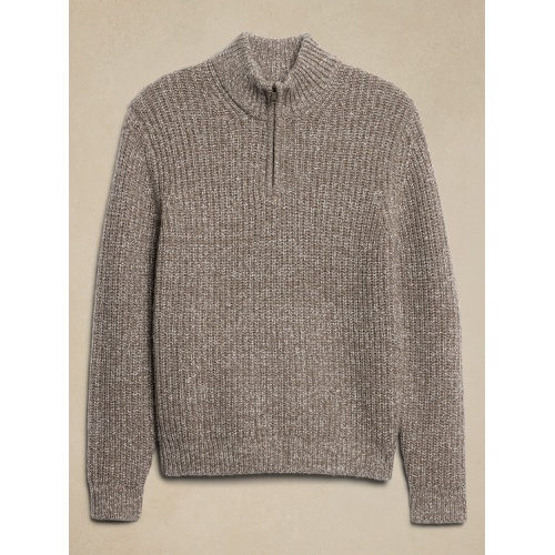 바나나리퍼블릭 Marled Half-Zip Sweater