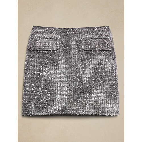 바나나리퍼블릭 Metallic Tweed Mini Skirt